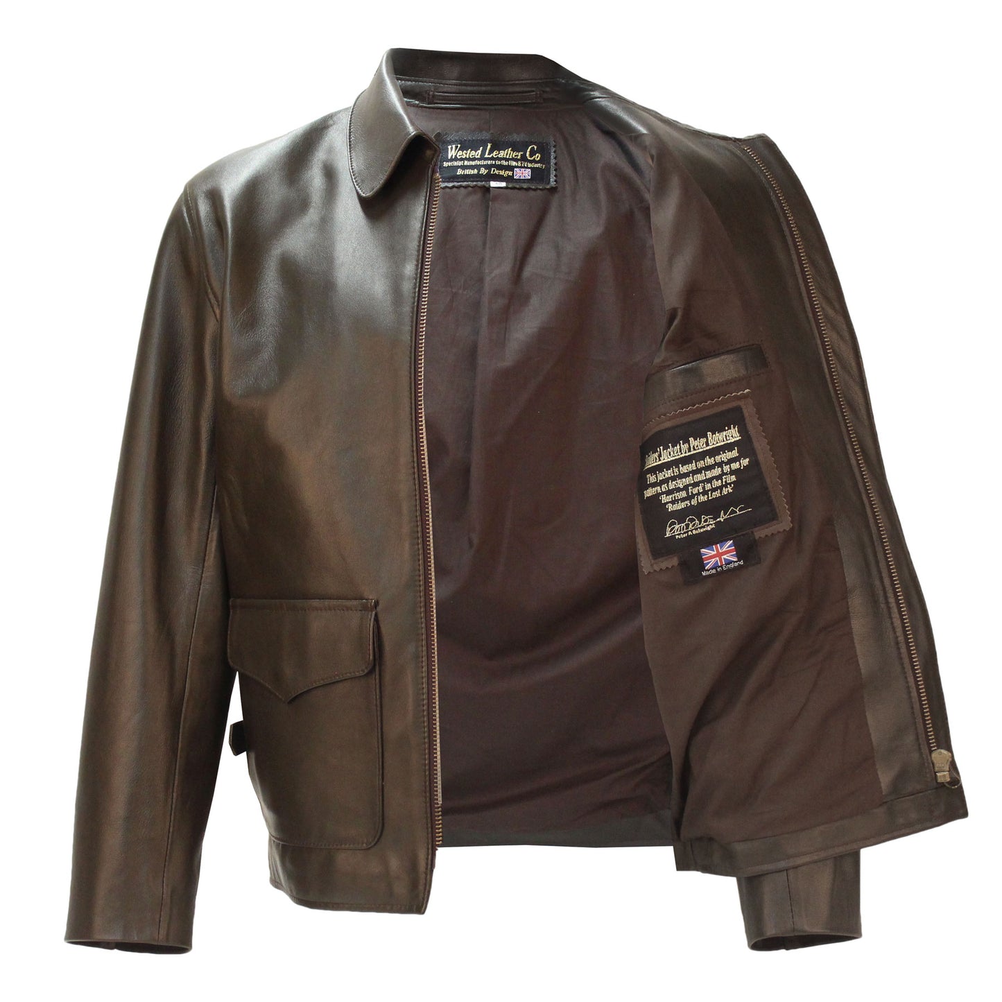 Raiders of Lost Ark Leather Jacket in Brown Lambskin